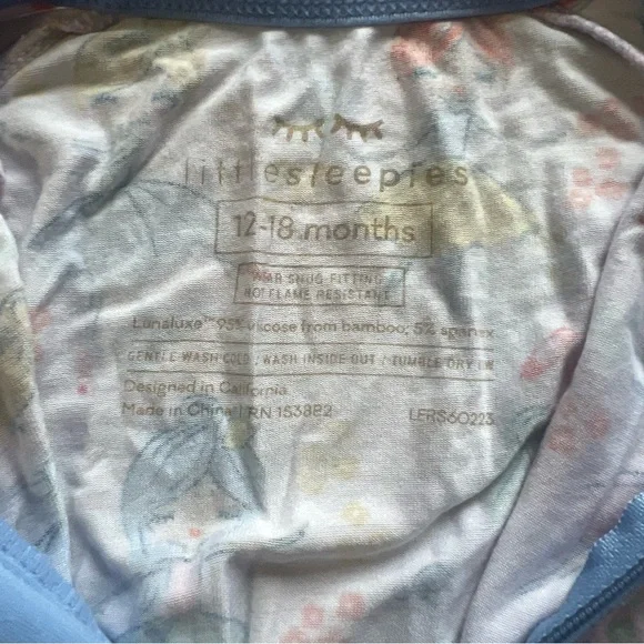 Little Sleepies Prima Ballerina Zippy Bamboo Viscose Size 12-18 Pajamas Pjs - Picture 3 of 4